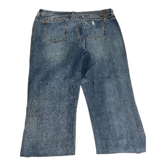 Poetic Justice Shaw Boyfriend Women Straight Jeans 30/32 Blue Stretch Studded - Picture 7 of 15